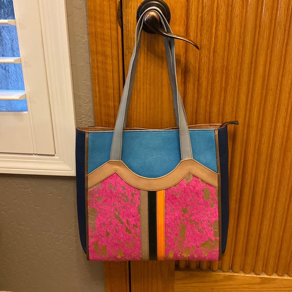 Hayes Leather multicolor tote